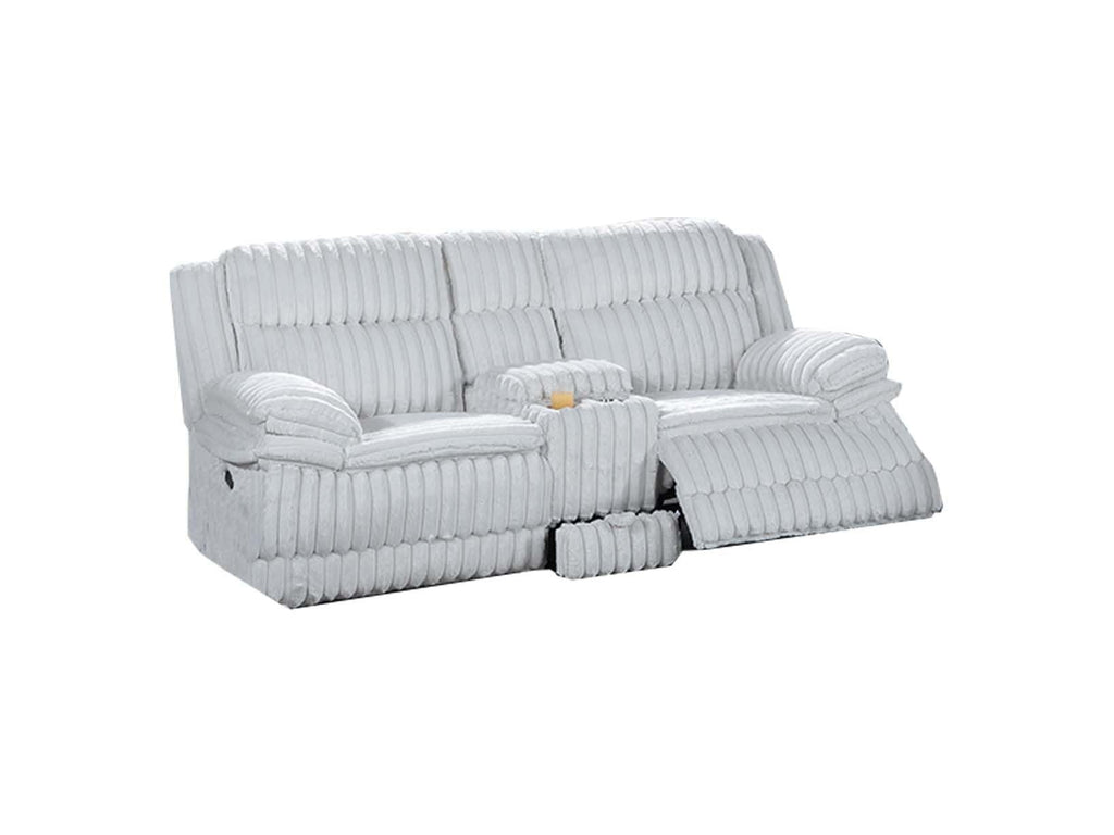 Light Gray Corduroy Manual Motion Loveseat R27373