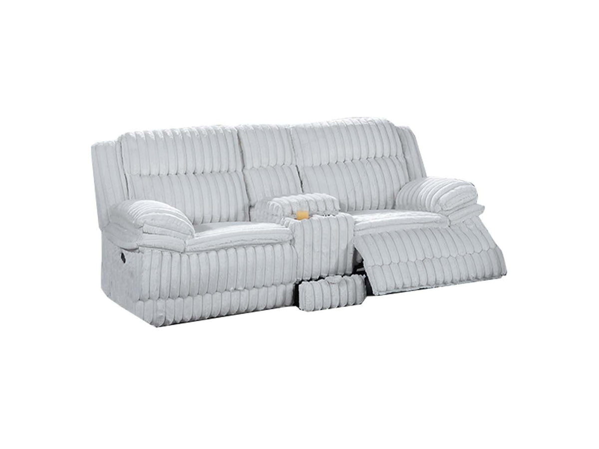 Light Gray Corduroy Manual Motion Loveseat R27373