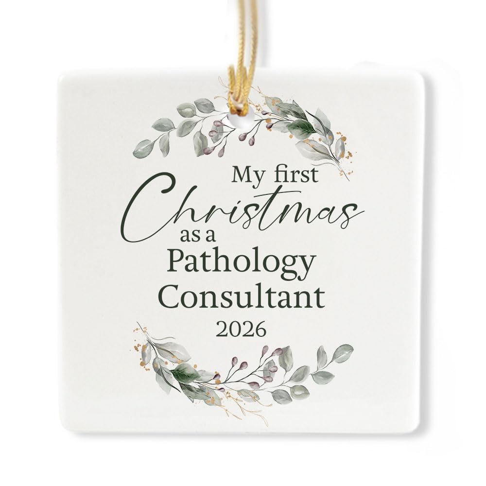 Ceramic 3-inch Square-Shaped Christmas Ornament L555