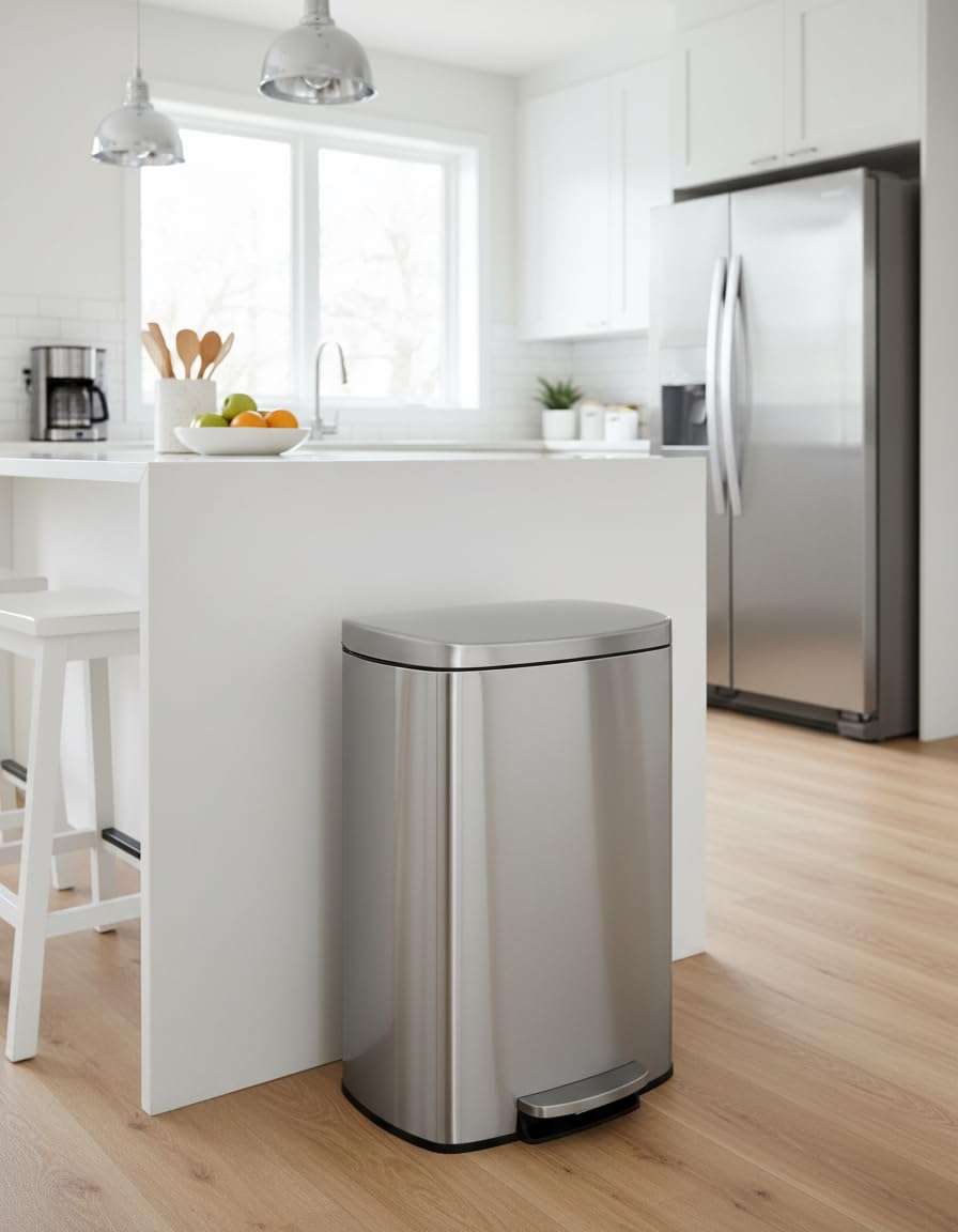 Step-on Stainless Steel Kitchen Trash Can 13 Gal S254