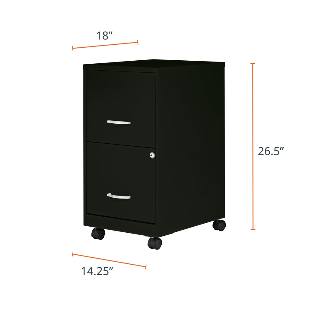 2-Drawer Mobile File Cabinet, Black W86645