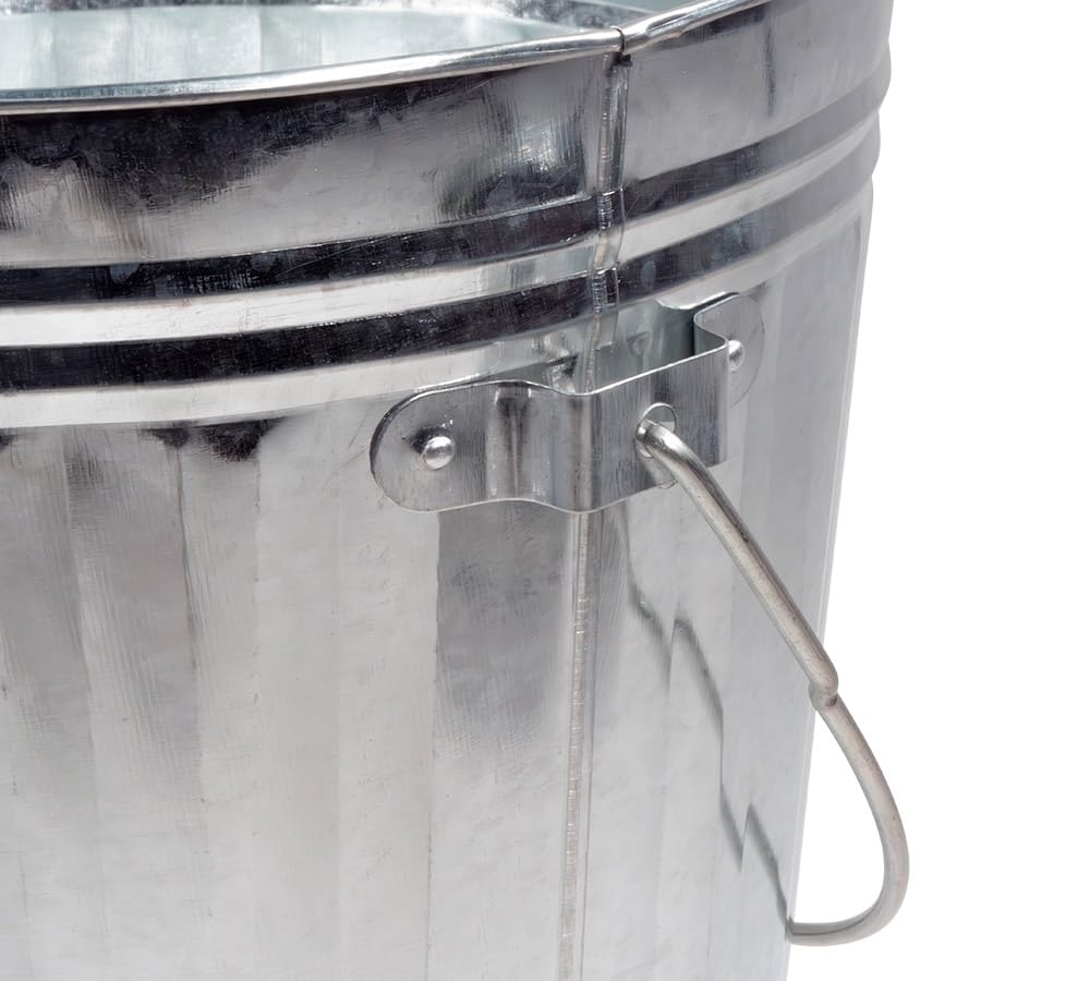 4 Gallon Galvanized Steel Trash Can with Lid C7715