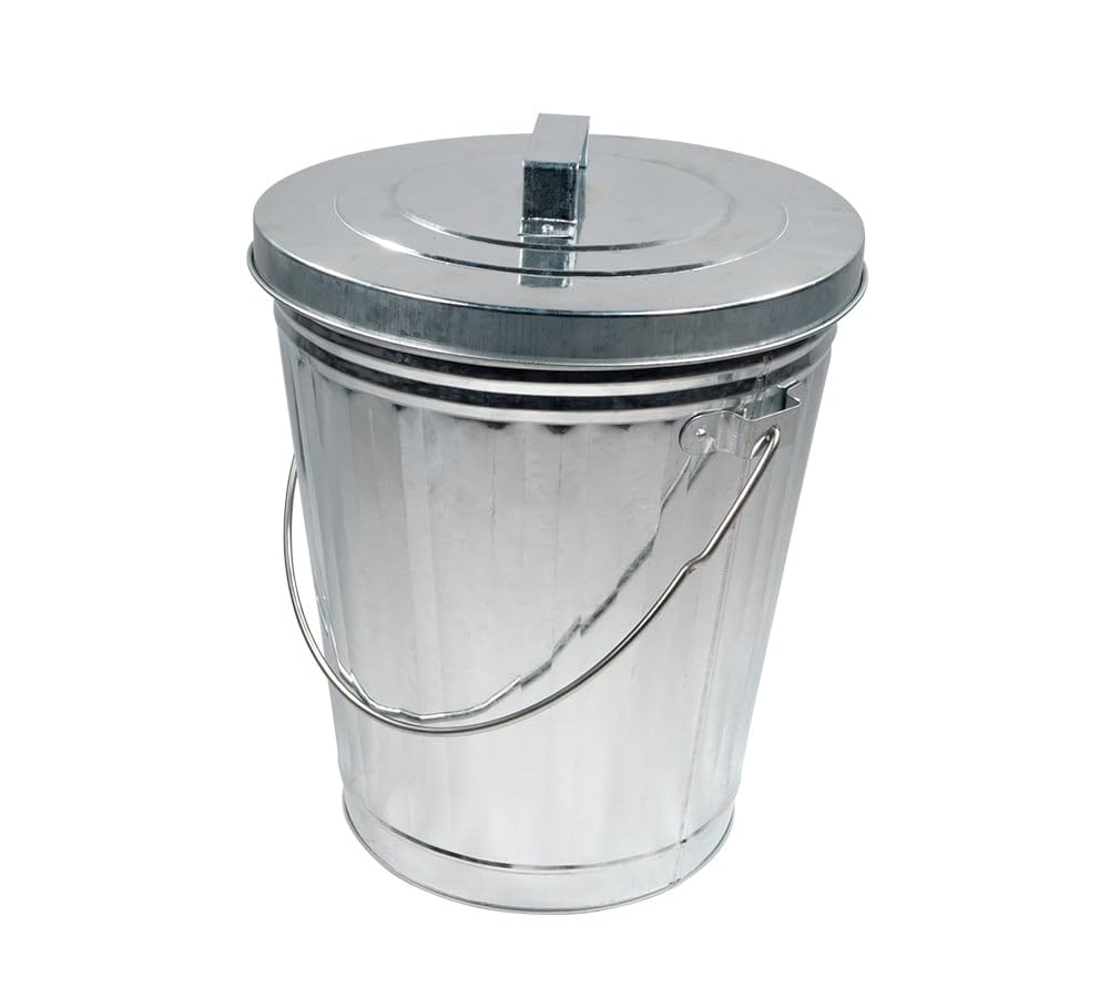 4 Gallon Galvanized Steel Trash Can with Lid C7715