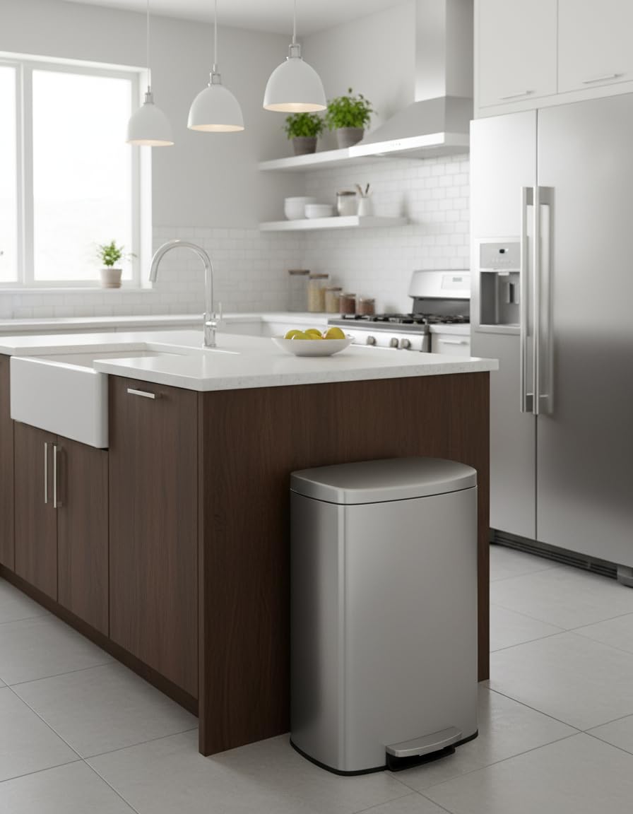 Step-on Stainless Steel Kitchen Trash Can 13 Gal S254