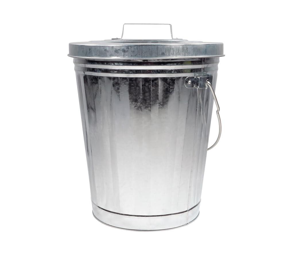 4 Gallon Galvanized Steel Trash Can with Lid C7715