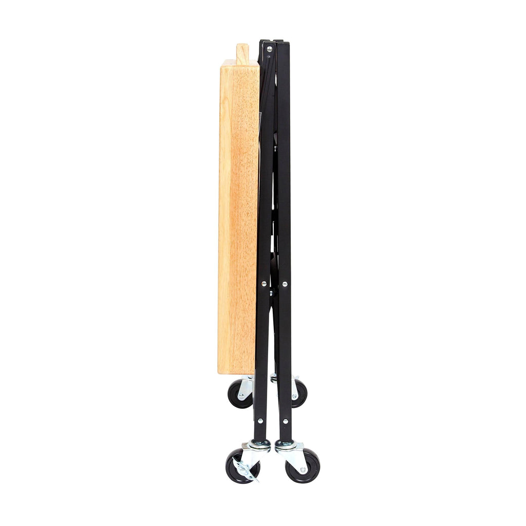 Black 3-Tier Folding Kitchen Cart with Wheels T76151