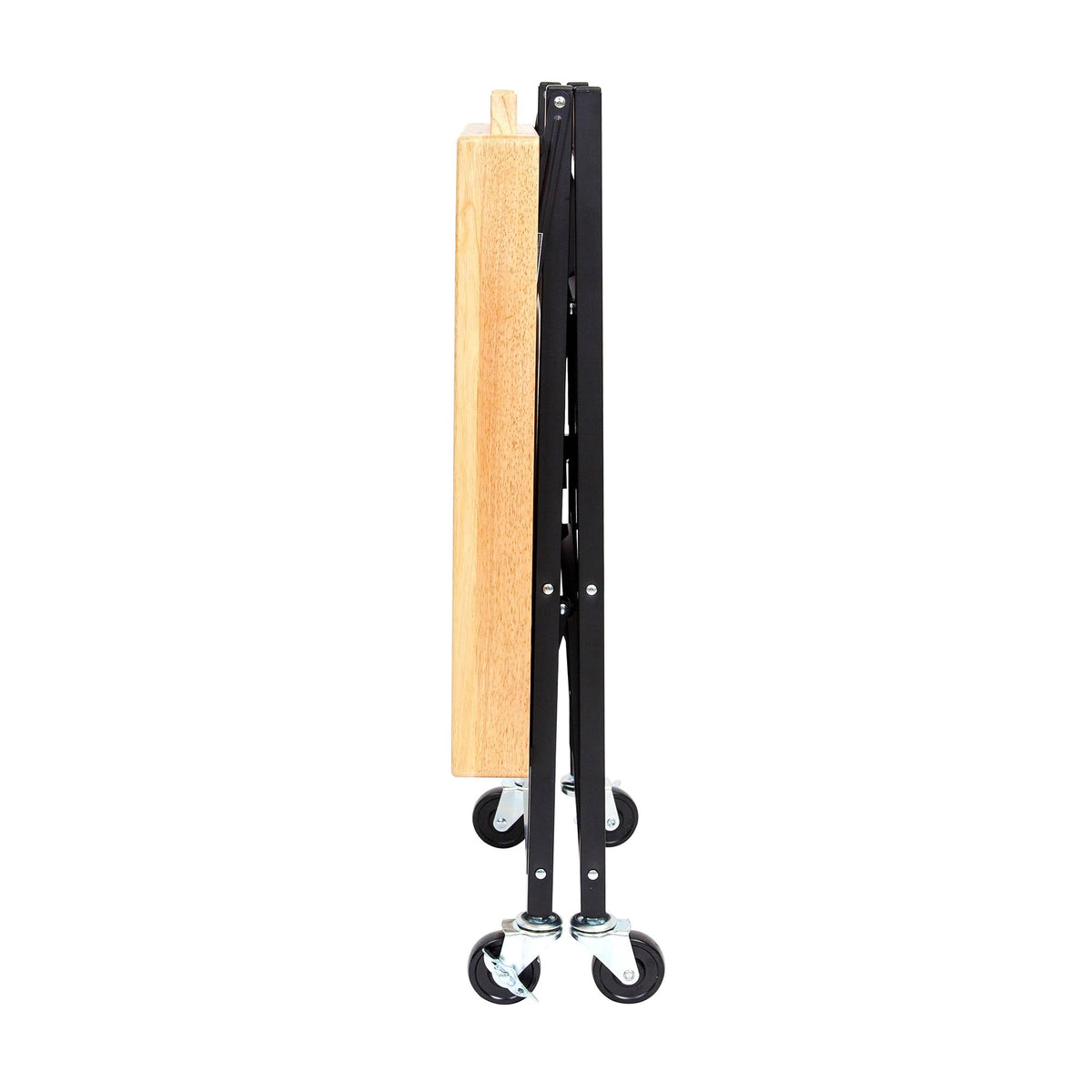 Black 3-Tier Folding Kitchen Cart with Wheels T76151