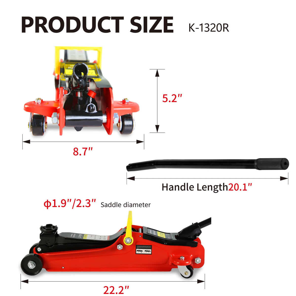 2 Ton Low Profile Heavy Duty Steel Floor Jack O63220