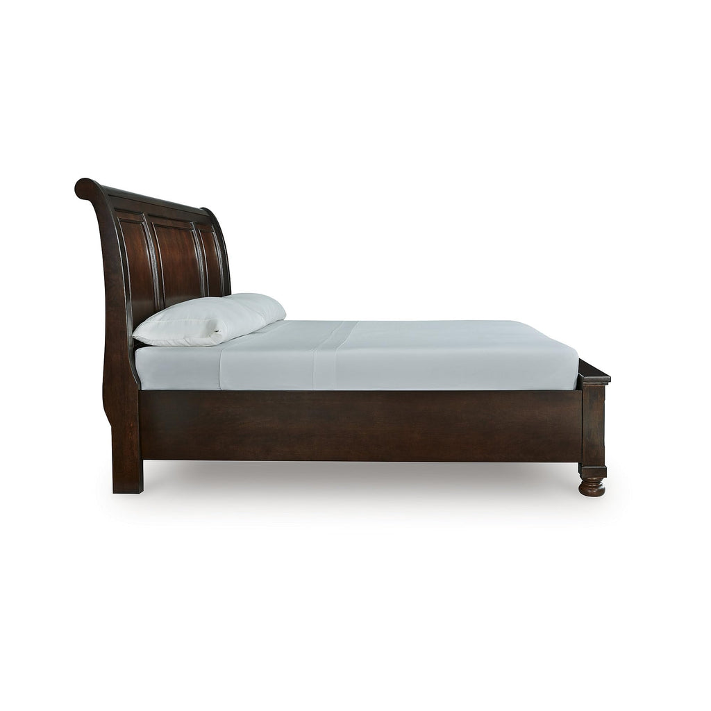 Cal King Sleigh Bed Frame with Storage D3330