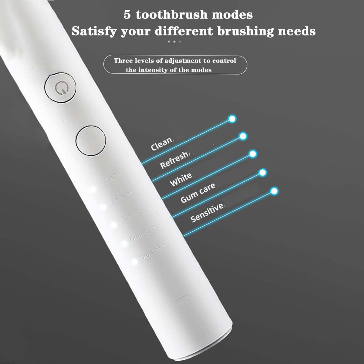 Sonic Electric Toothbrush, 5 Modes, 2-Minute Timer, 4 Brush Heads Y70700