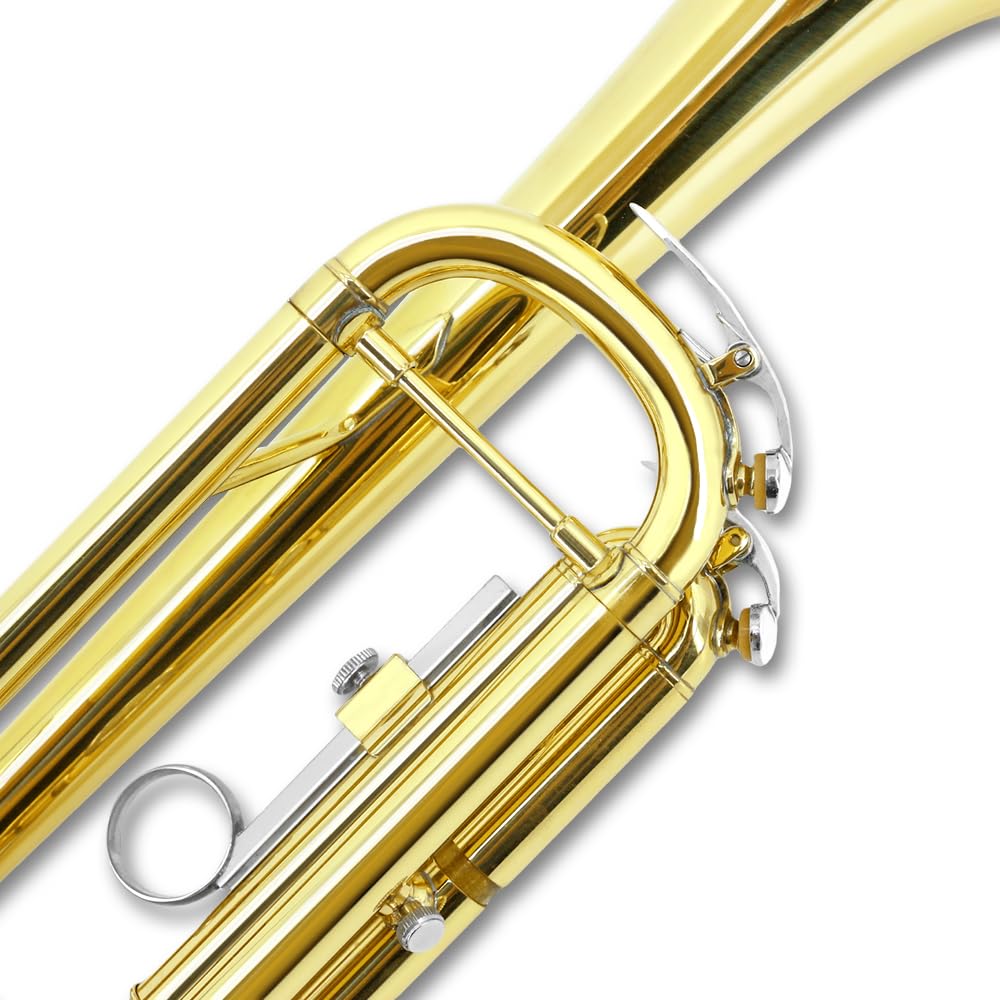 Standard Trumpet Set with Carrying Hard Case, 7C Mouthpiece, Cleaning Cloth and Gloves V525