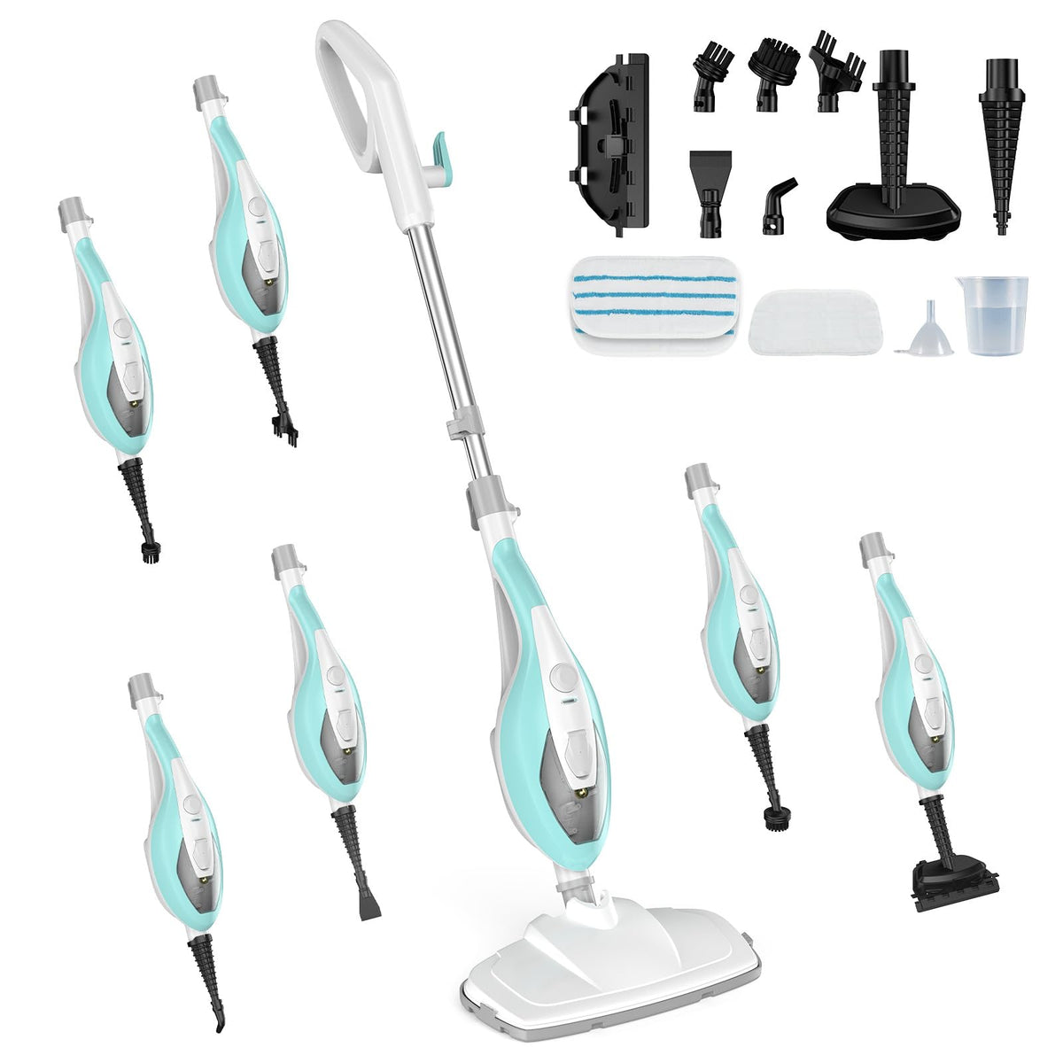 1550W Detachable Handheld Steam Mop with 2 Reusable Pads N83267
