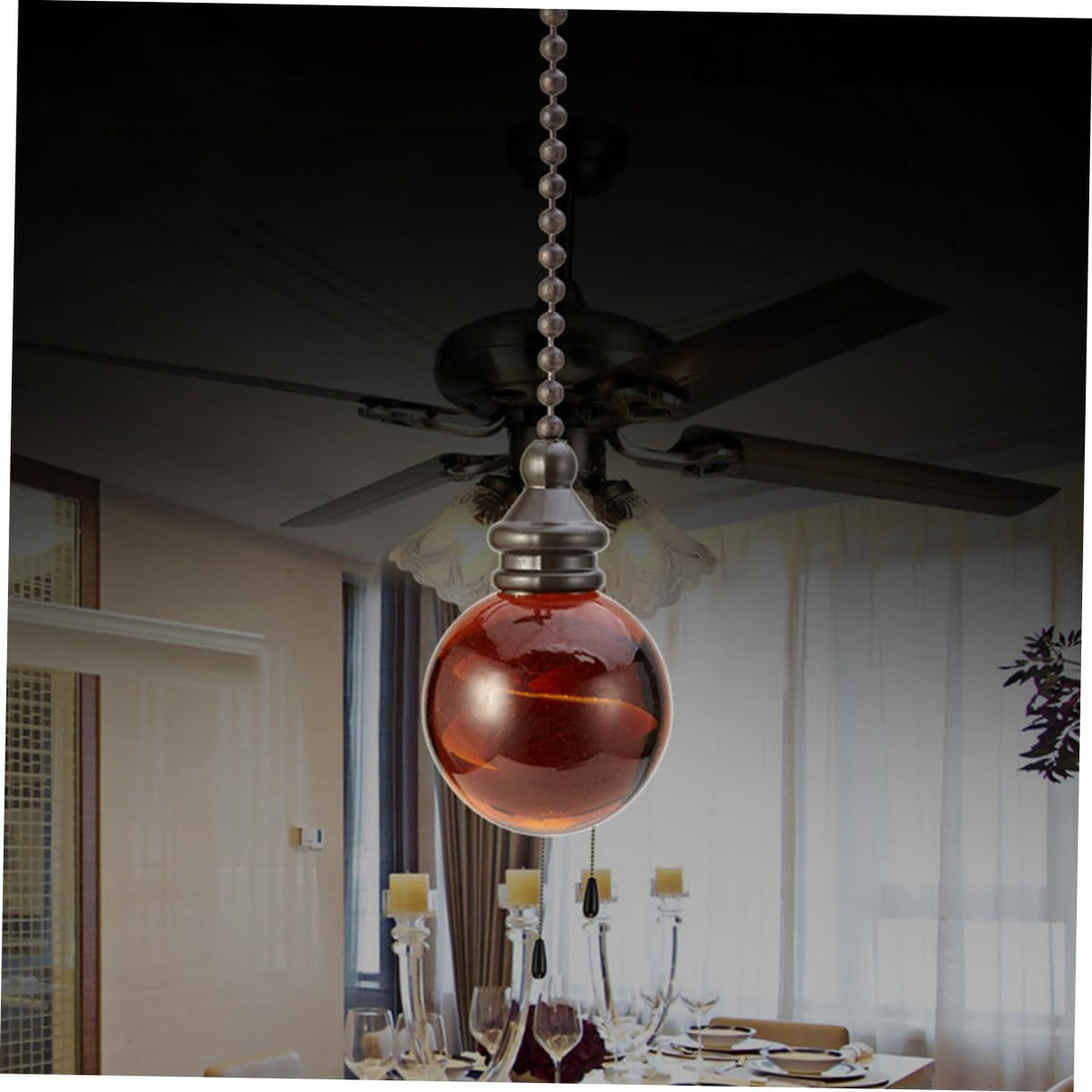 Glass Ball Chain Pendant Ornament 2 Pcs J475764