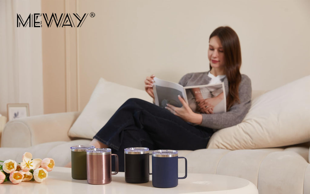 12 oz Stainless Steel Insulated Coffee Mug Set of 2 O47725
