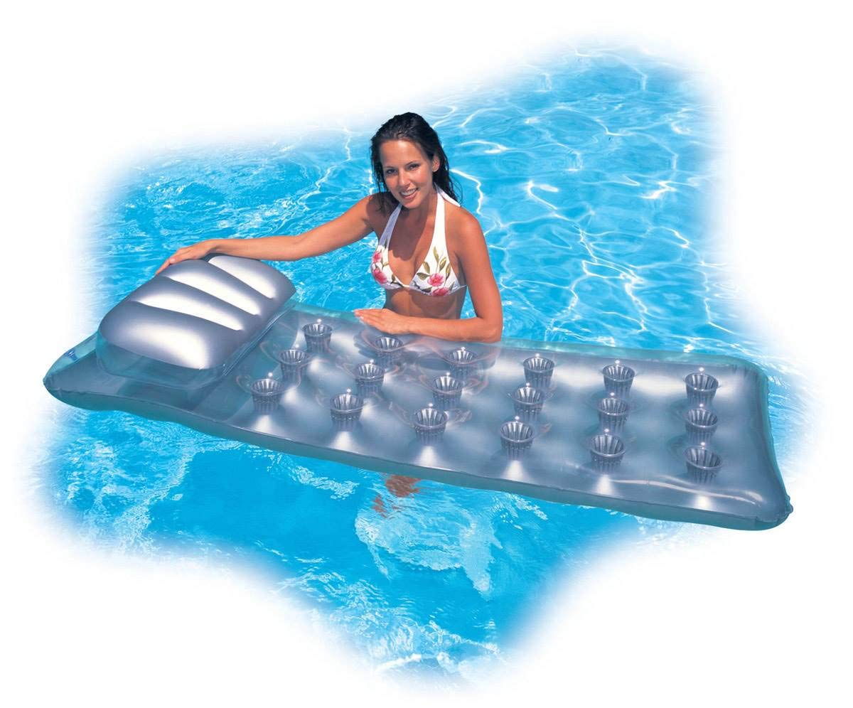 18-Pocket Mattress Pool Lounger with Headrest 3 Pack Y13736