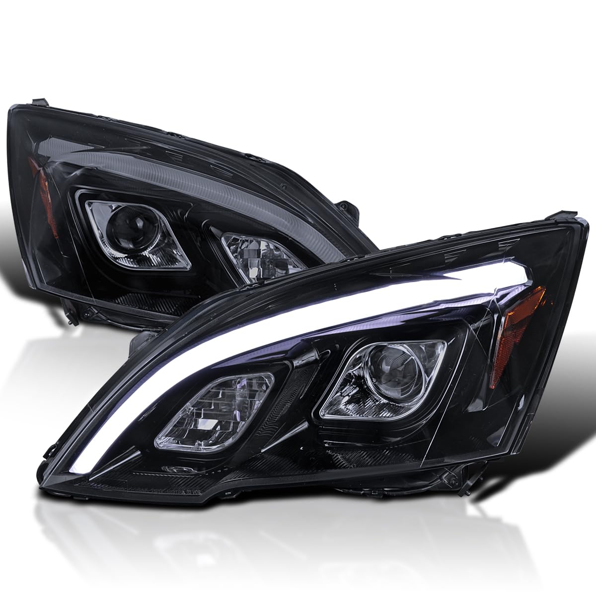 Glossy Black LED Projector Headlights A2384
