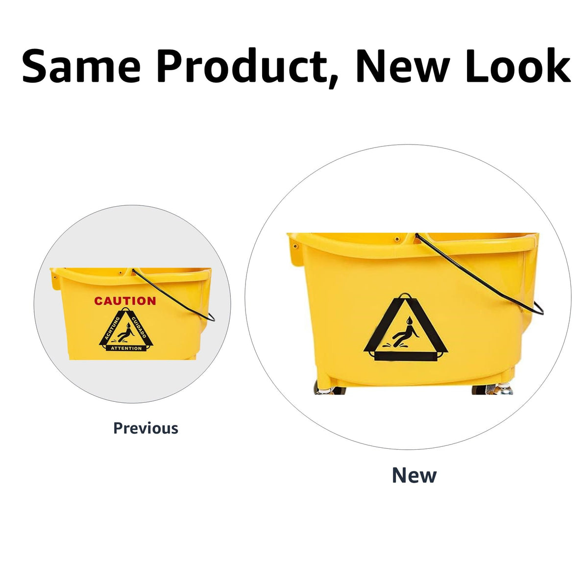 Rectangular Mop Bucket with Down Press Wringer Combo, 35-Quart, Yellow R48680