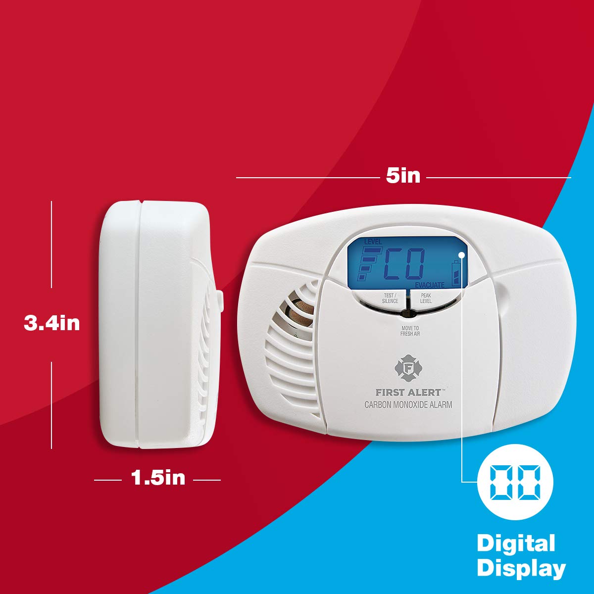 Battery Carbon Monoxide Alarm with Digital Display T534760