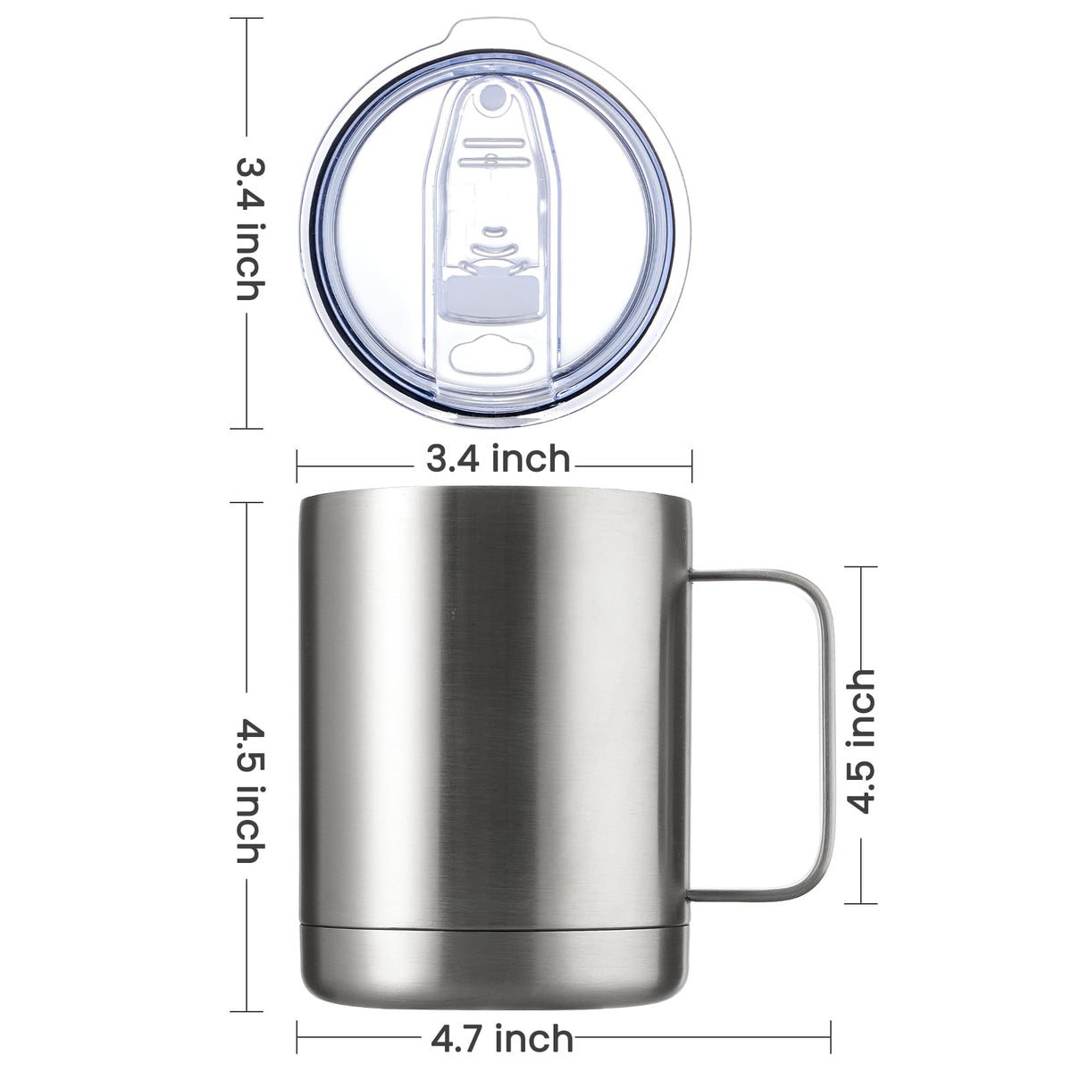 12 oz Stainless Steel Insulated Coffee Mug Set of 2 O47725