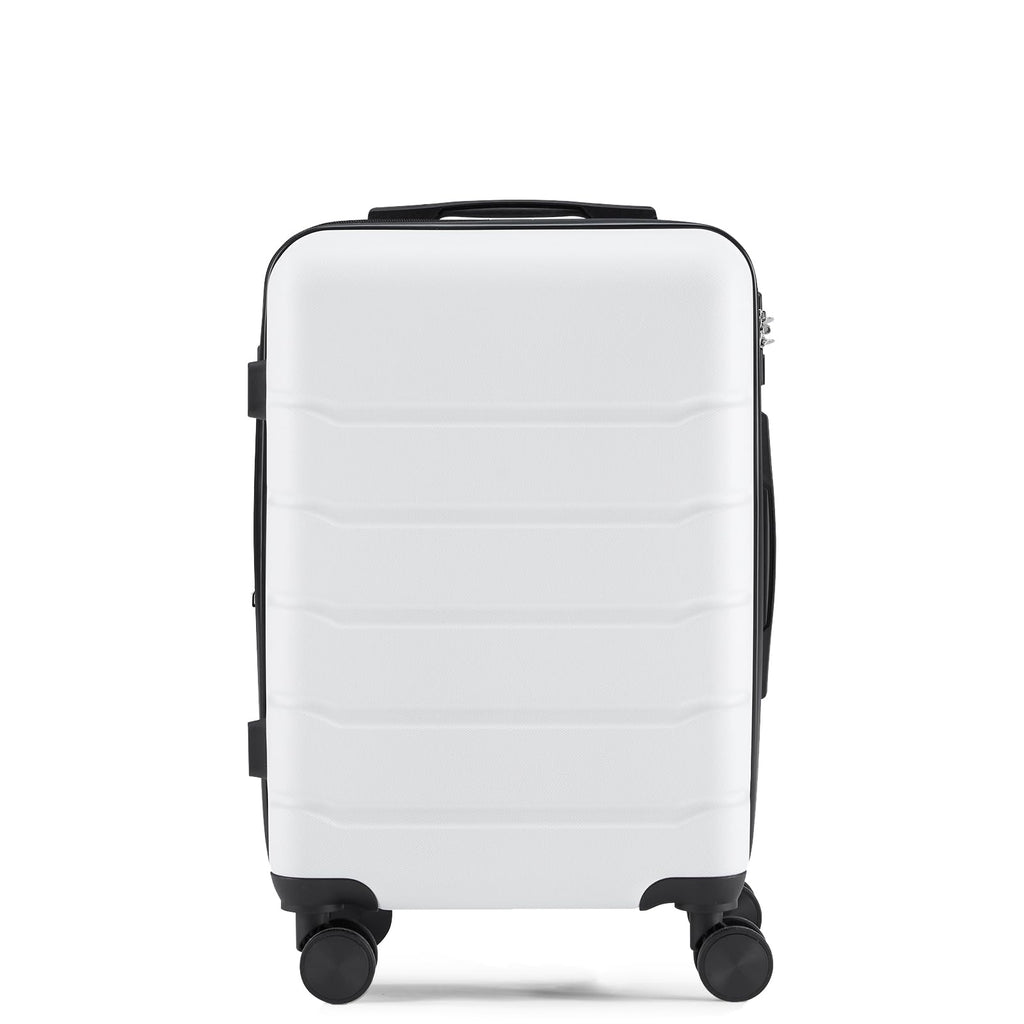 20 Inch White Expandable Hard Shell Carry-On Luggage G8132