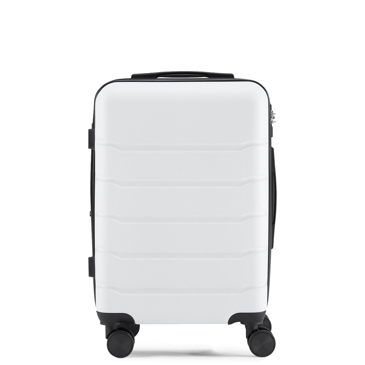 20 Inch White Expandable Hard Shell Carry-On Luggage G8132