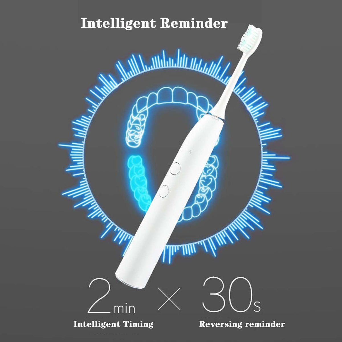 Sonic Electric Toothbrush, 5 Modes, 2-Minute Timer, 4 Brush Heads Y70700
