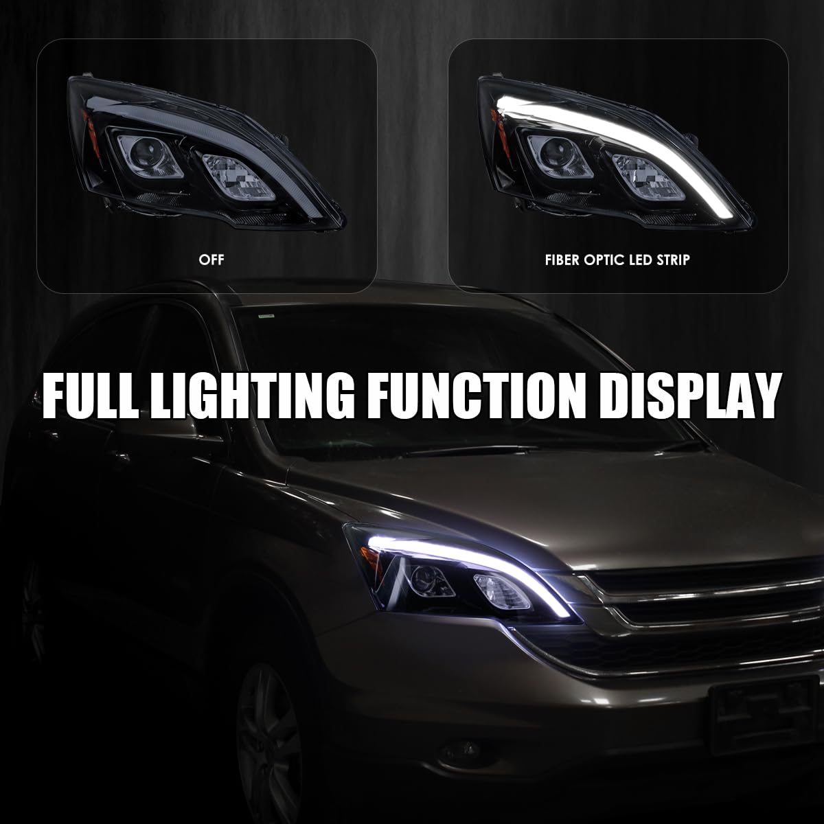 Glossy Black LED Projector Headlights A2384