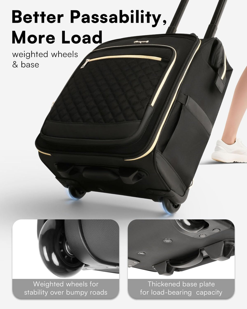 Black Rolling Backpack with Wheels G274326