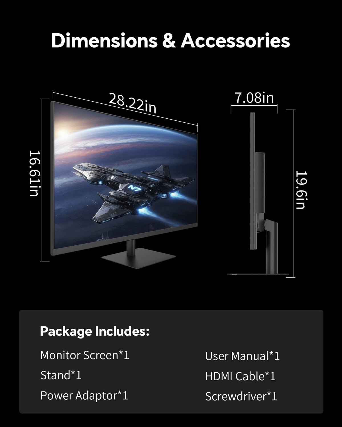 32 Inch 2K IPS 1440p Monitor with HDR10 V6145