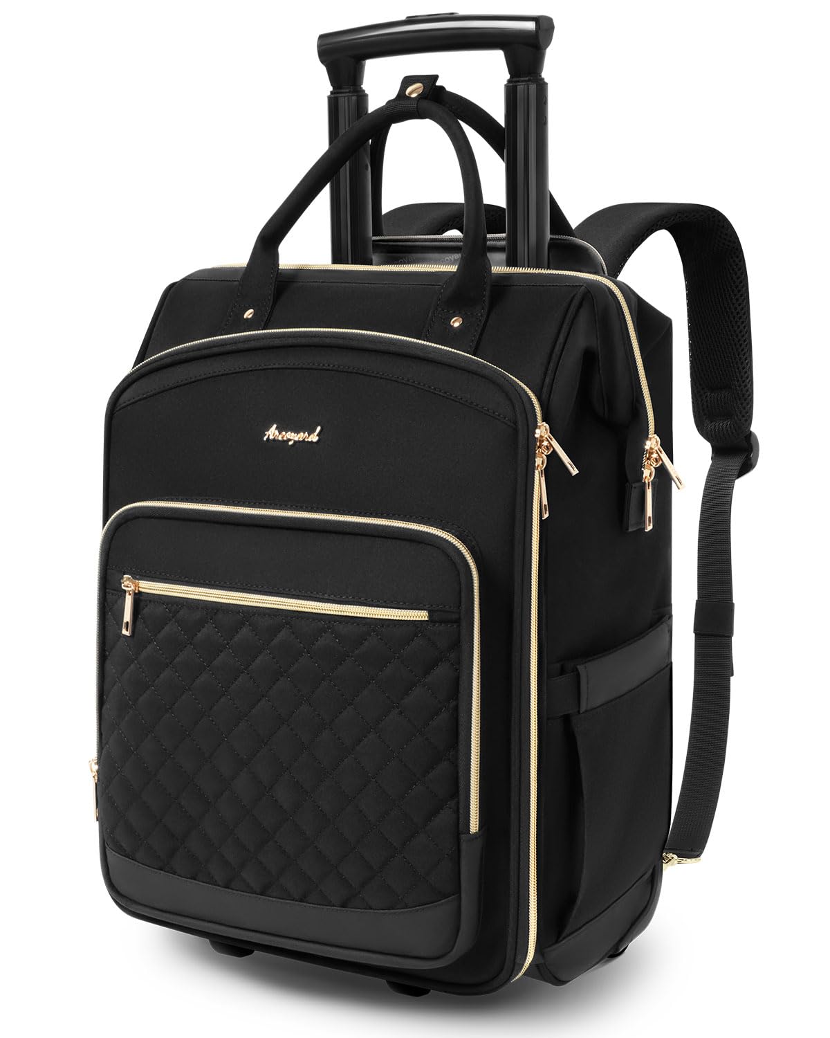 Black Rolling Backpack with Wheels G274326