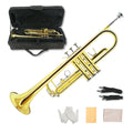 Standard Trumpet Set with Carrying Hard Case, 7C Mouthpiece, Cleaning Cloth and Gloves V525