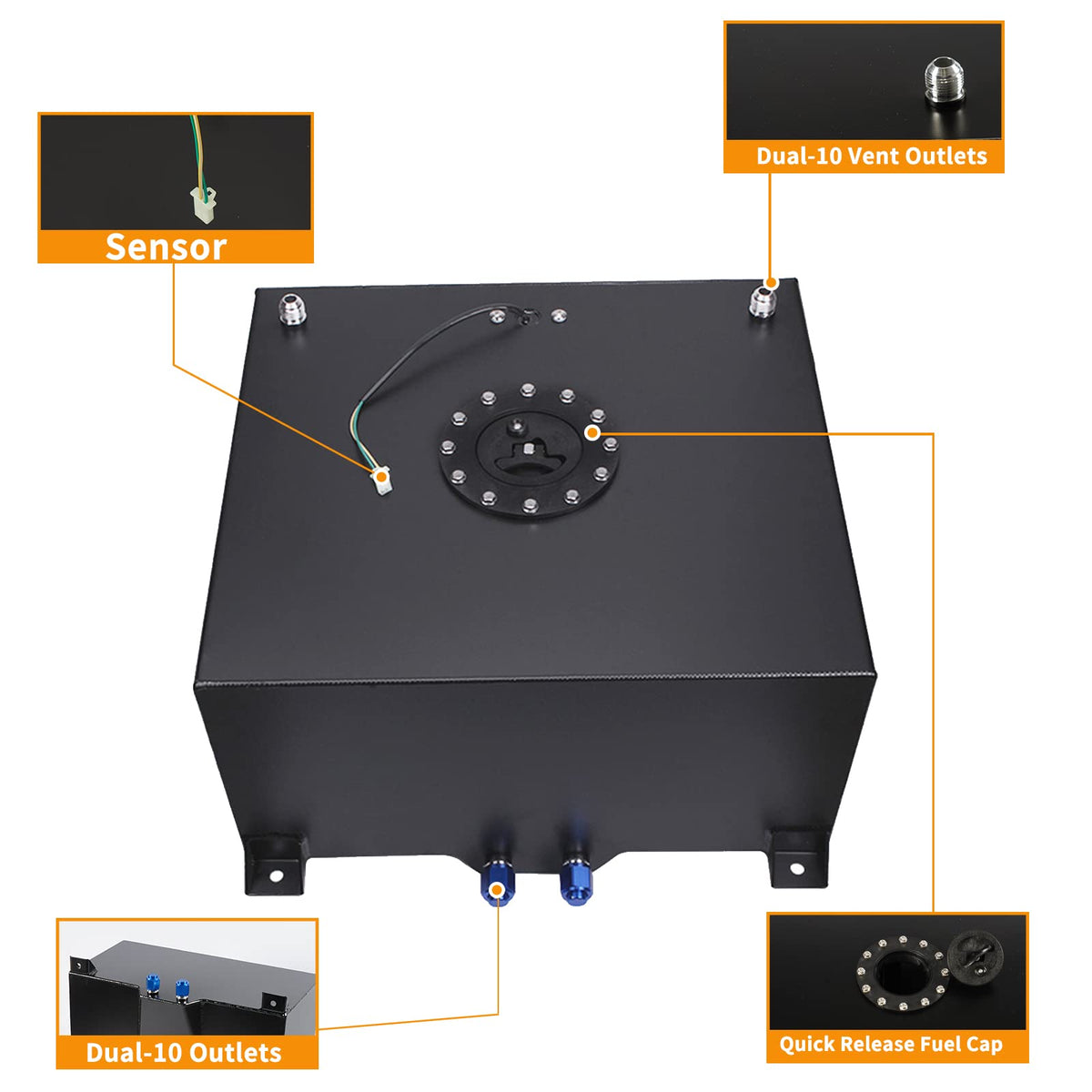 5 Gallon 20L Fuel Cell Tank with Cap and Level Sender S4995