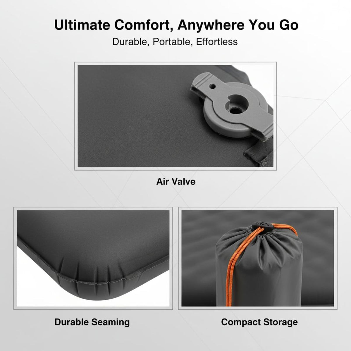 2 Pcs Inflatable Nylon TPU Seat Cushion A7610