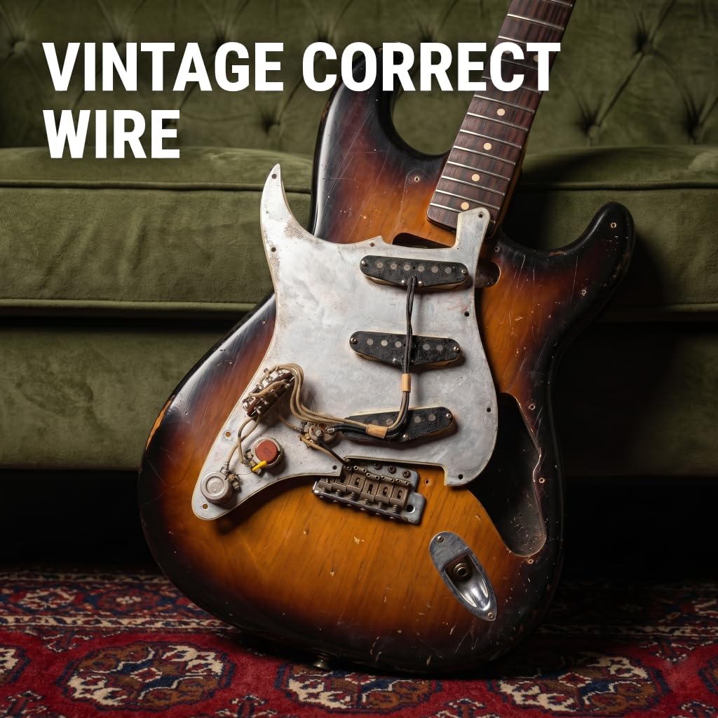 Cloth Wire for Electric Guitar, 22awg Pre-tinned Stranded Copper Wire W180
