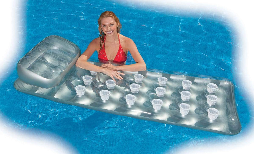 18-Pocket Mattress Pool Lounger with Headrest 3 Pack Y13736