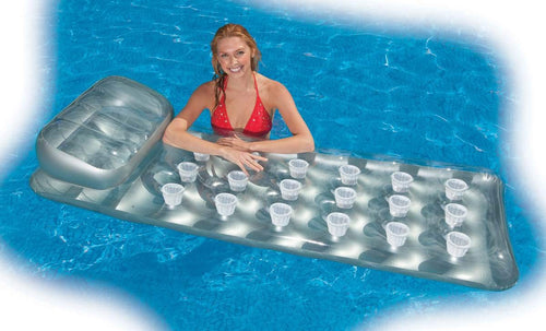 18-Pocket Mattress Pool Lounger with Headrest 3 Pack Y13736