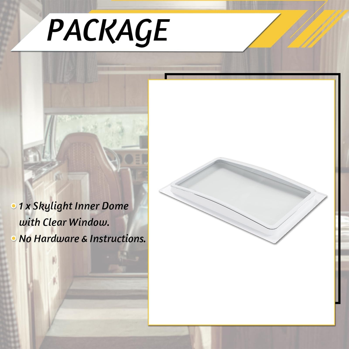 24" Shatterproof Clear RV Skylight Dome Cover A843