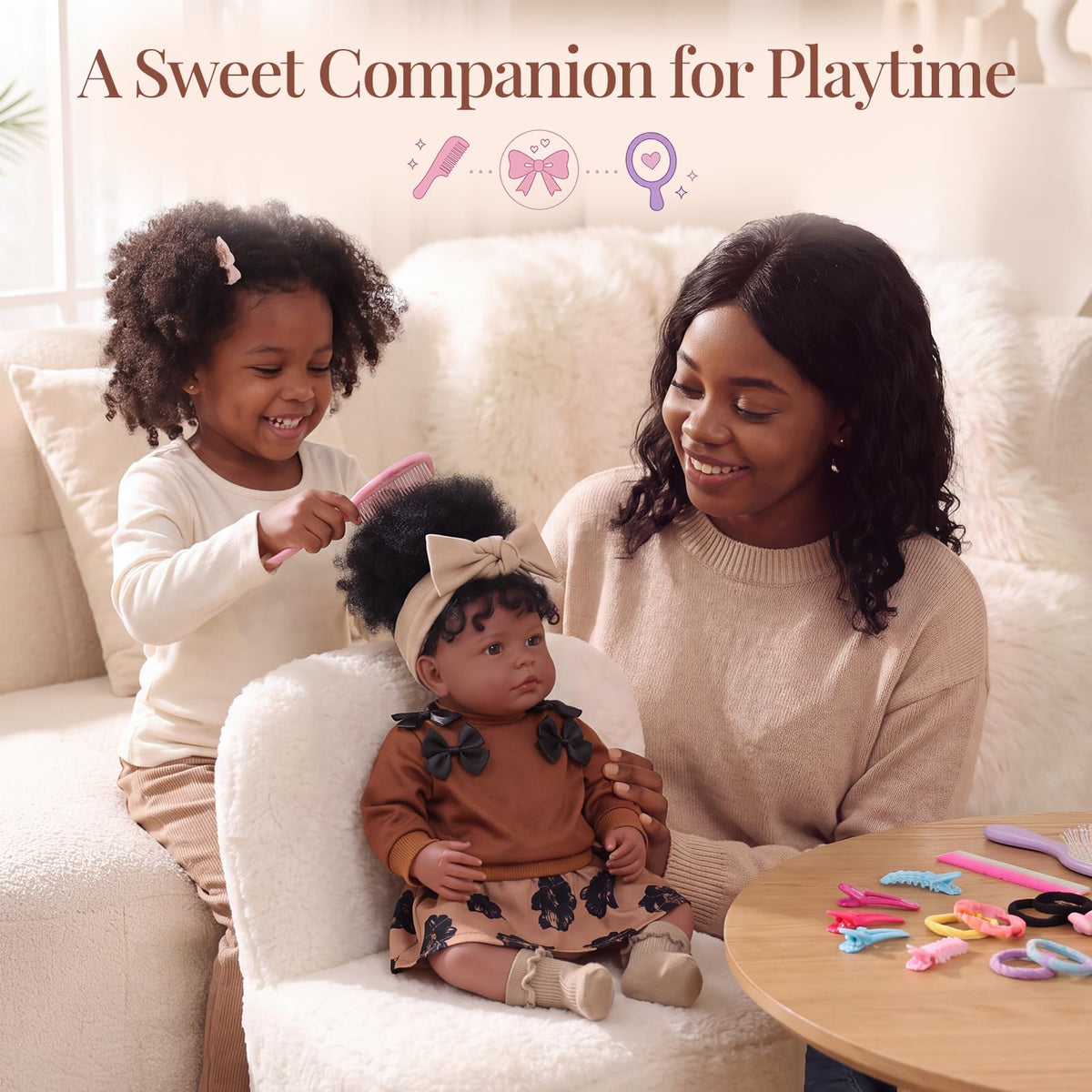 20 Inch Black Baby Doll with Play Set K5658
