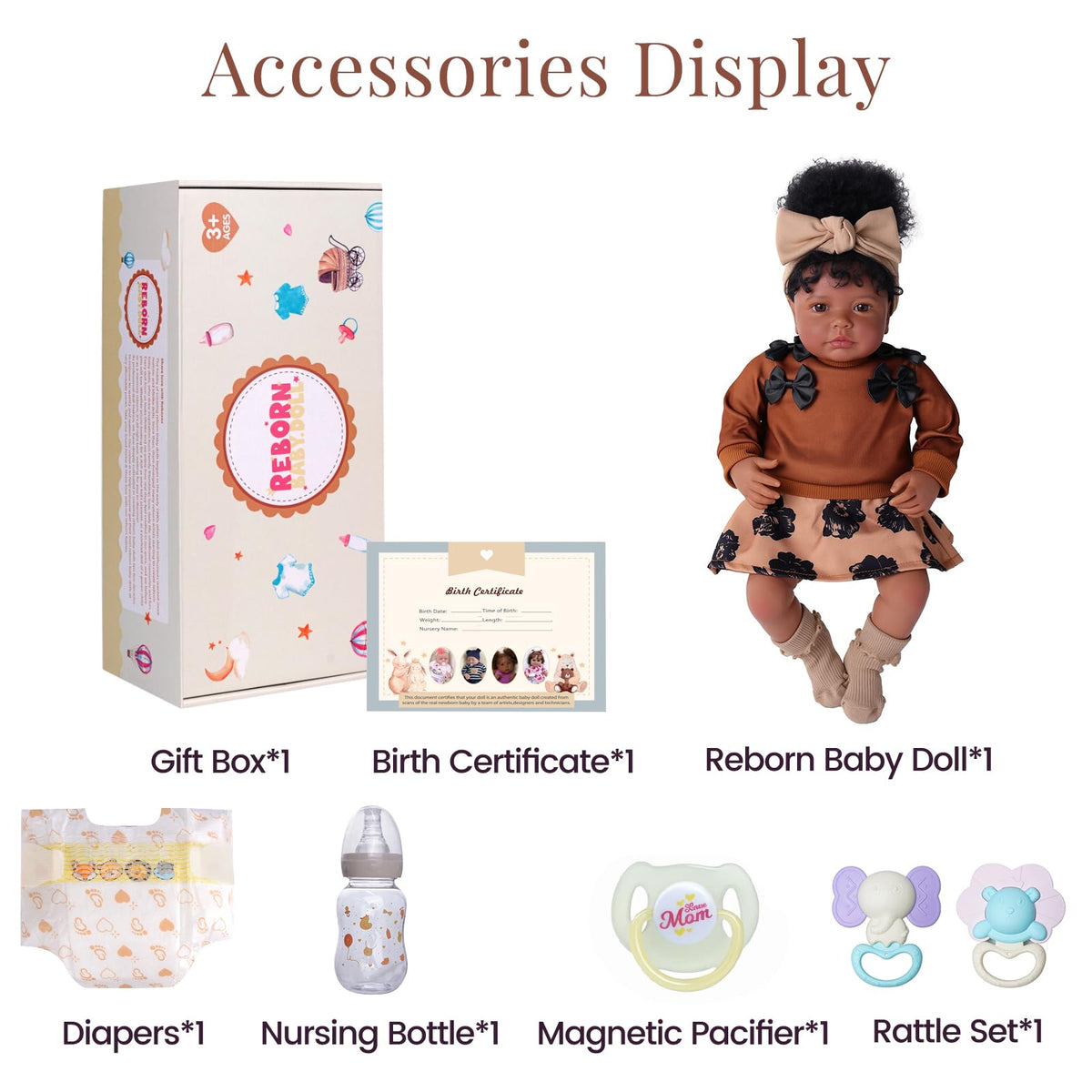 20 Inch Black Baby Doll with Play Set K5658