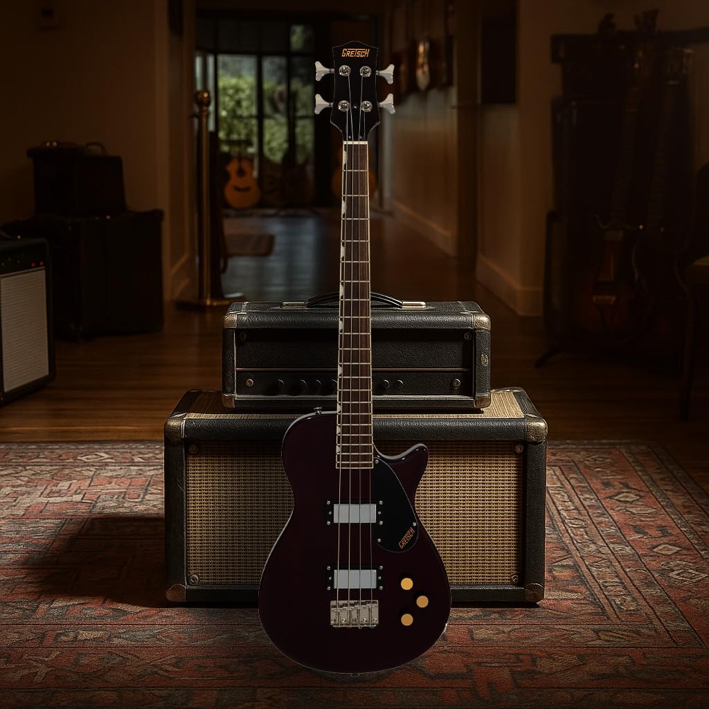 Walnut Stain Short-Scale Electric Bass Guitar W124