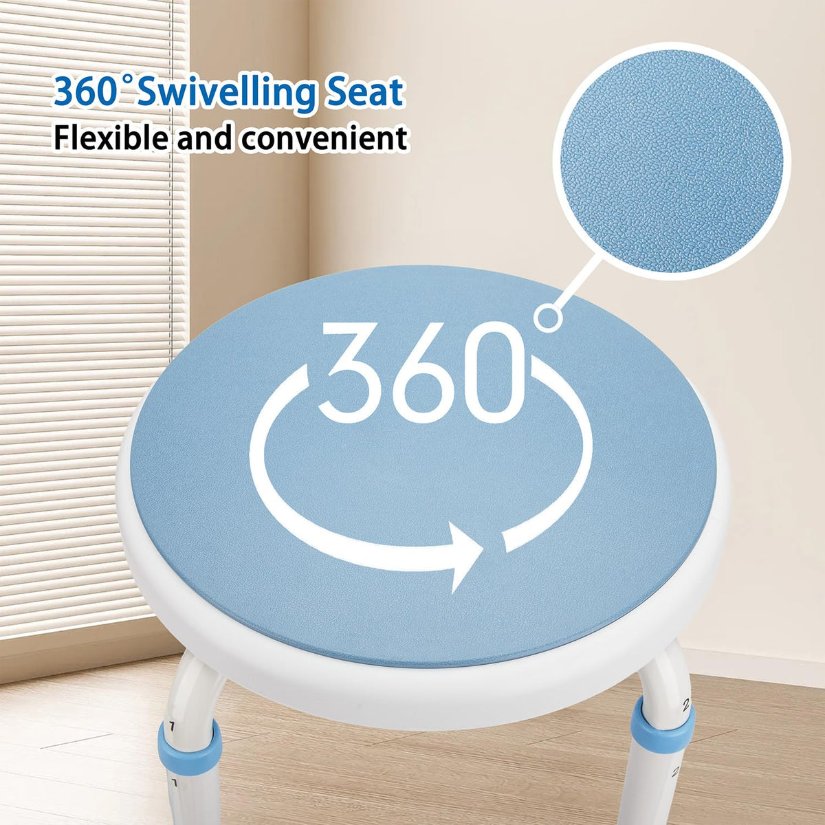 Foldable Adjustable Swivel Bath Seat Shower Chair Stool T862315