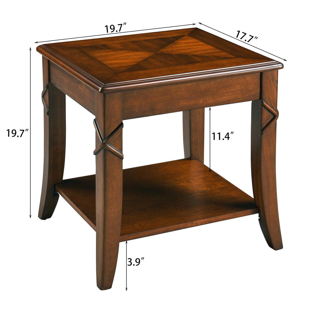 Solid Wood End Table with Storage Shelf O80346