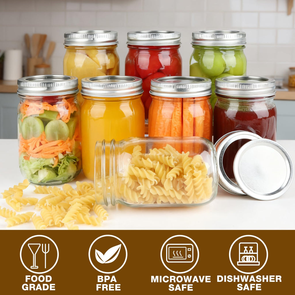 20 Pack 12 oz Mason Jars with Lids and Bands E942224