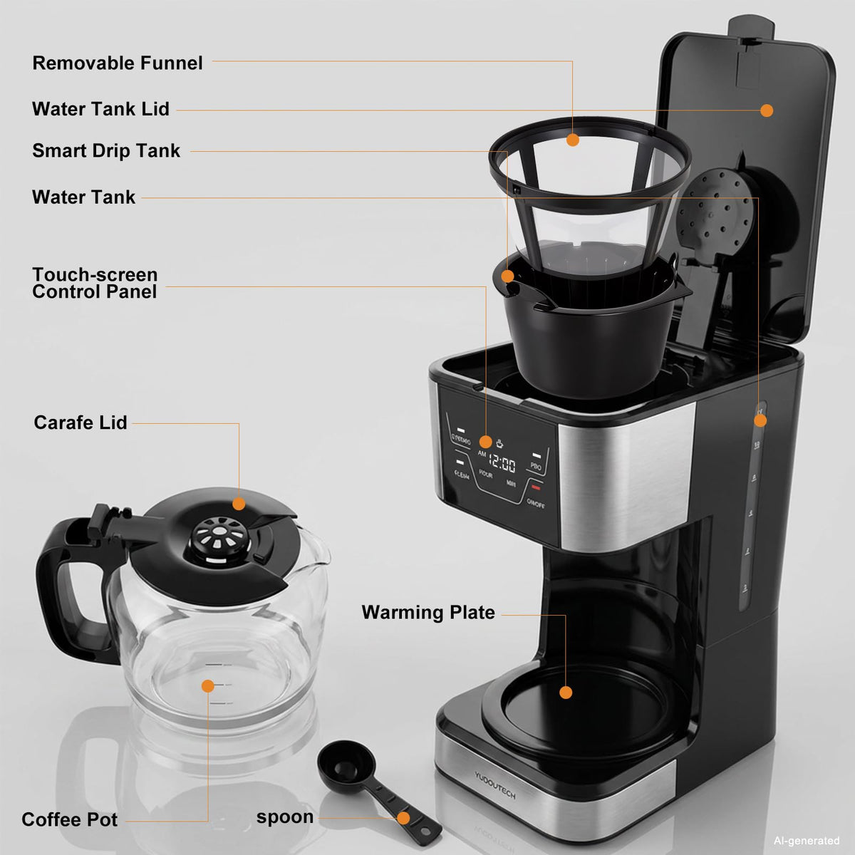 12-Cup Programmable Drip Coffee Maker J596