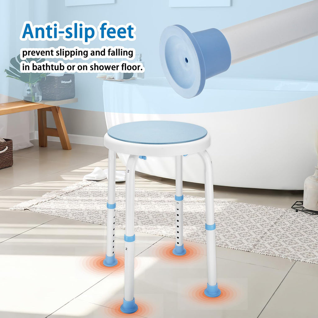 Foldable Adjustable Swivel Bath Seat Shower Chair Stool T862315