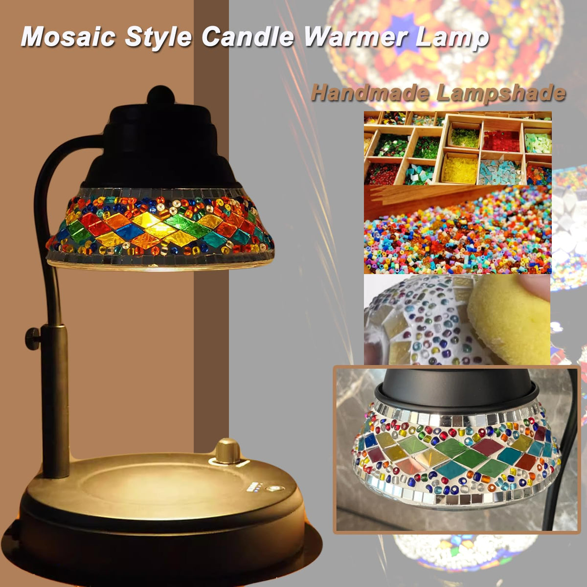 Black Candle Warmer Lamp with Timer & Dimmer R789