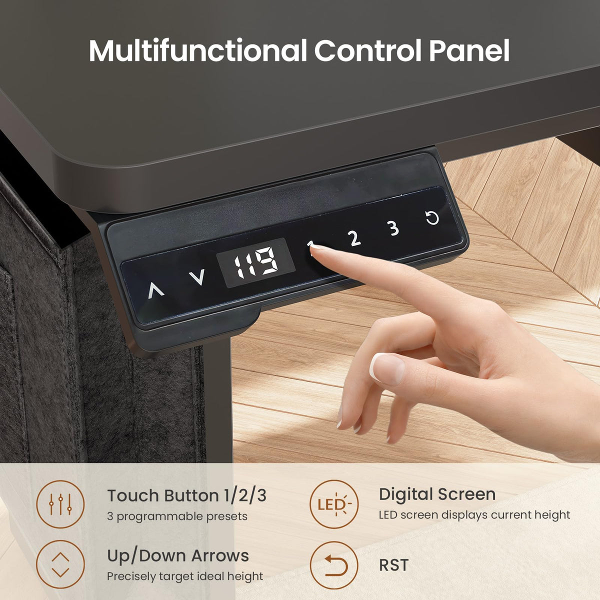 L Shaped Standing Desk with File Cabinet W376933
