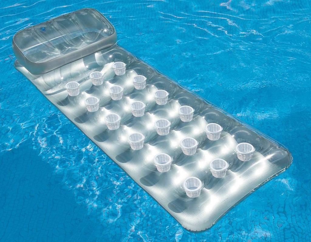 18-Pocket Mattress Pool Lounger with Headrest 3 Pack Y13736