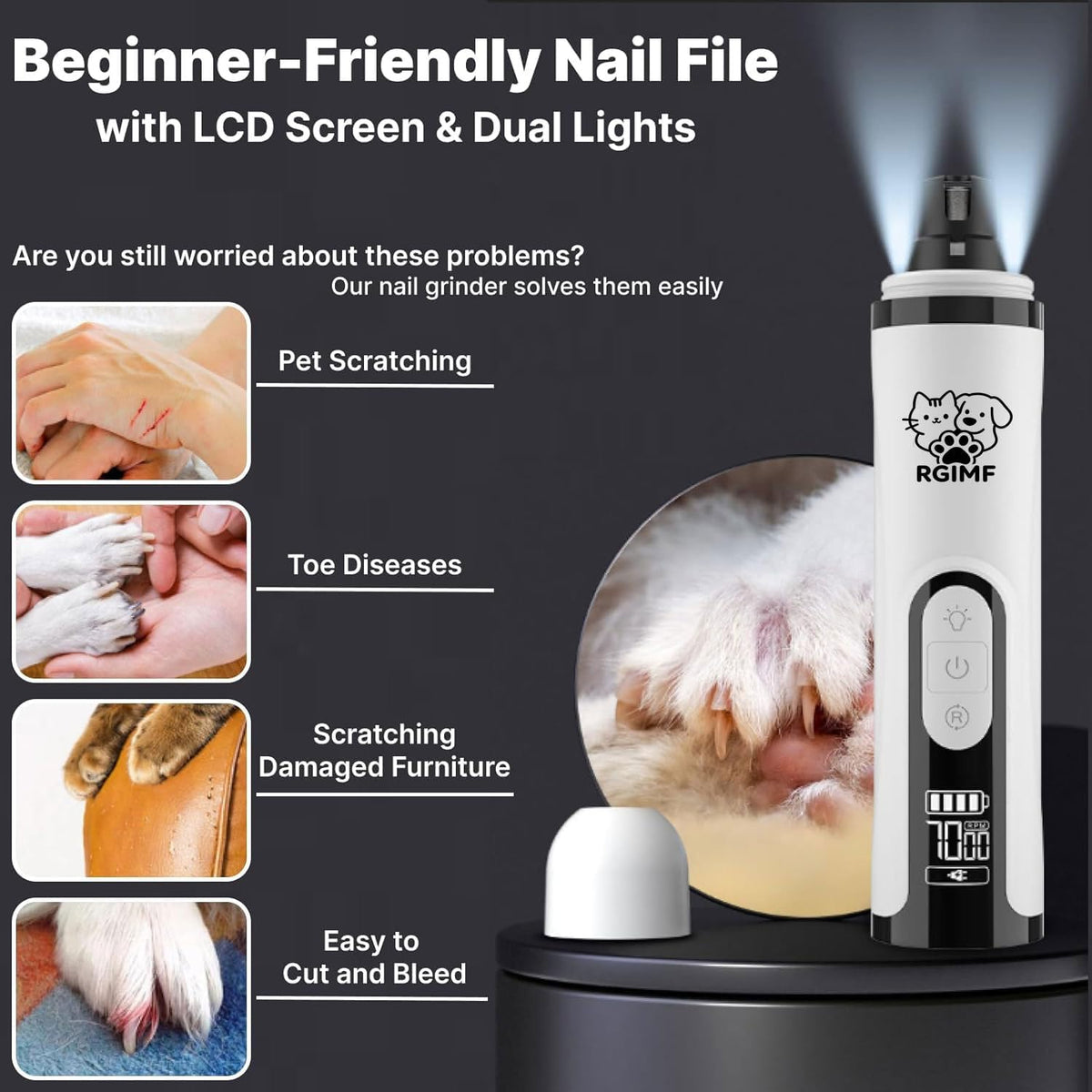 Dog Nail Scratch Board with Hand Strap + Dog Nail Grinder A55762