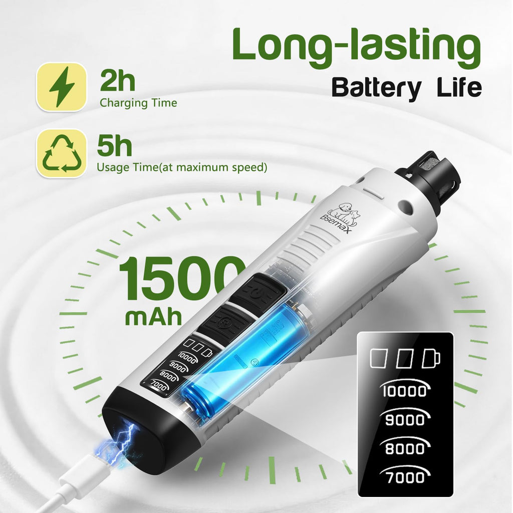 4-Speed Rechargeable Quiet Electric Dog Nail Grinder G874